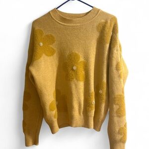 Nanette Lepore Yellow Floral Sweater